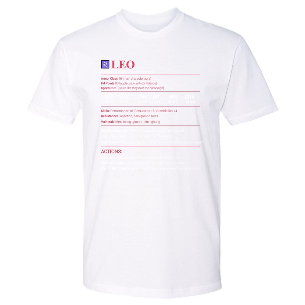 Leo Stats Premium Unisex T-Shirt - White - 4