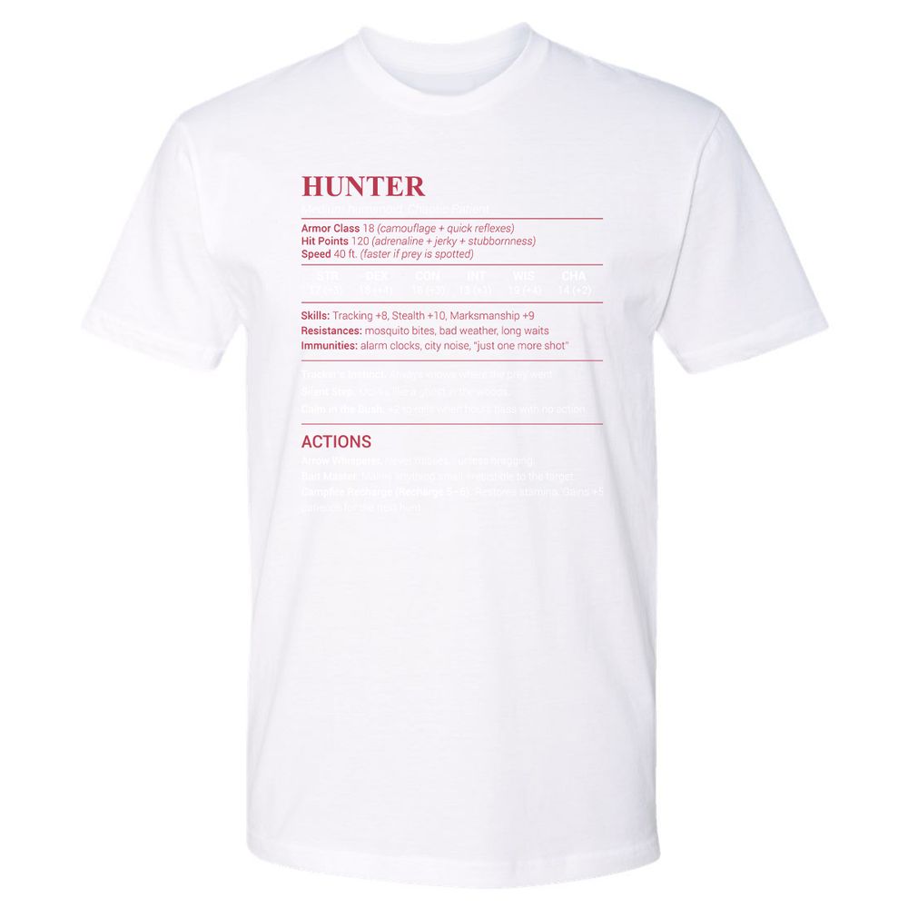 Hunter Stats Premium Unisex T-Shirt - White - 4
