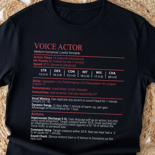 Voice Actor Stats Block Classic Unisex T-Shirt