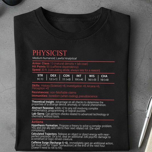 Physicist Stats Block Classic Unisex T-Shirt