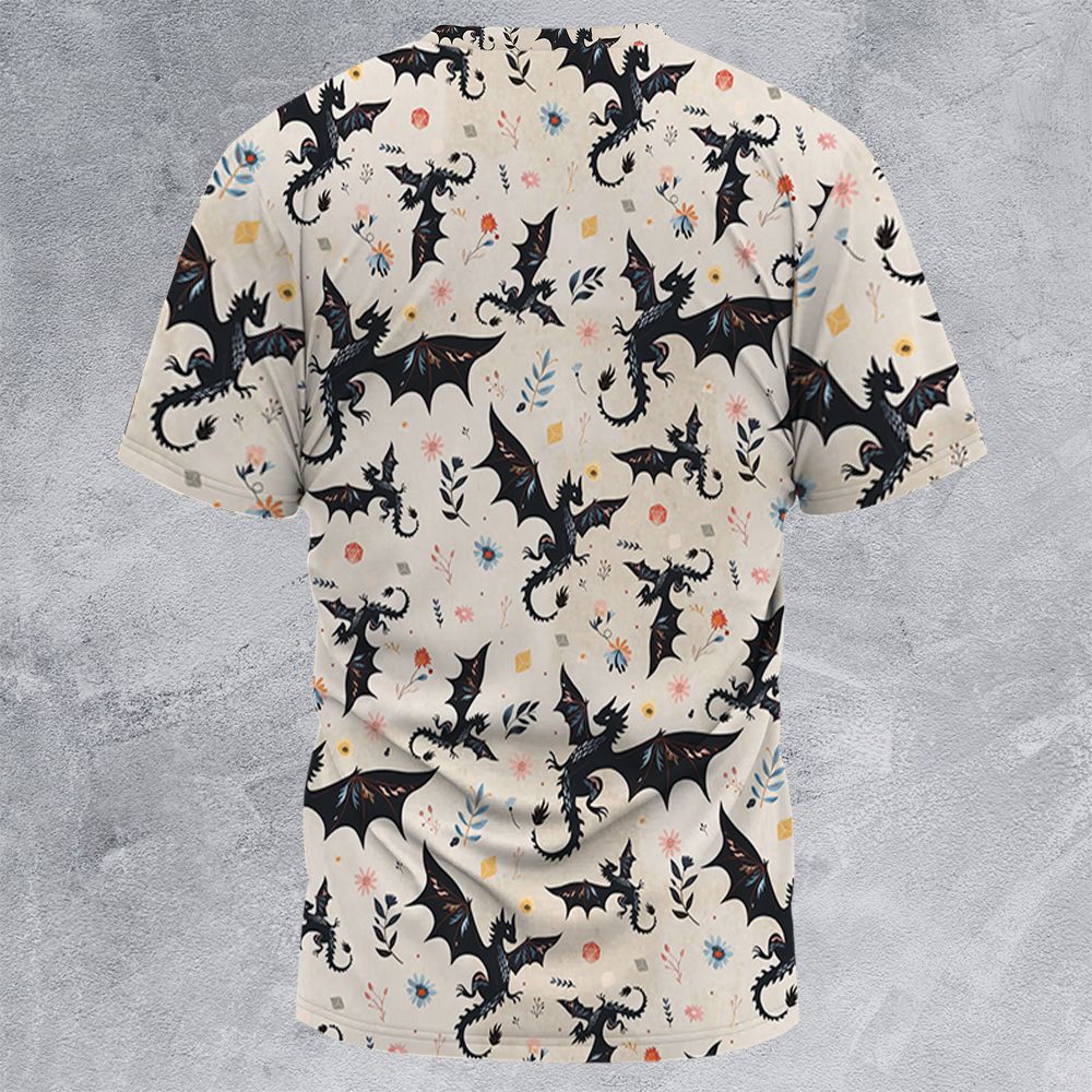 Floral DnD Dragon Pattern -  - 4