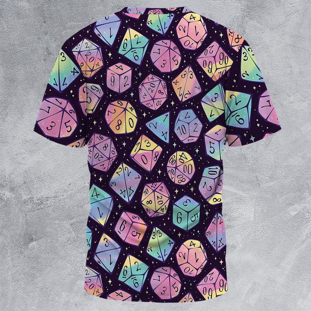 Magic Dice Dark Rainbow All-Over Print Unisex T-Shirt