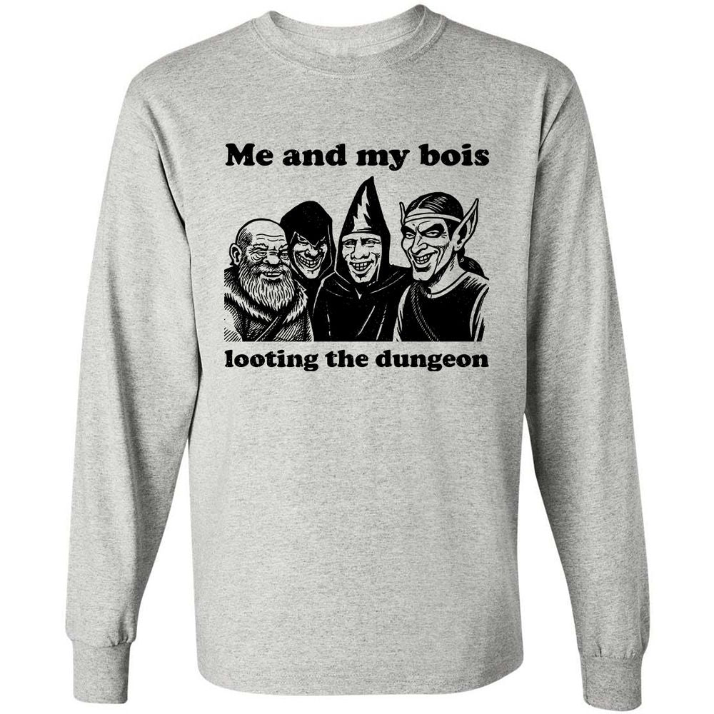Me and my bois looting the dungeon Long Sleeve T-Shirt - Ash - 5
