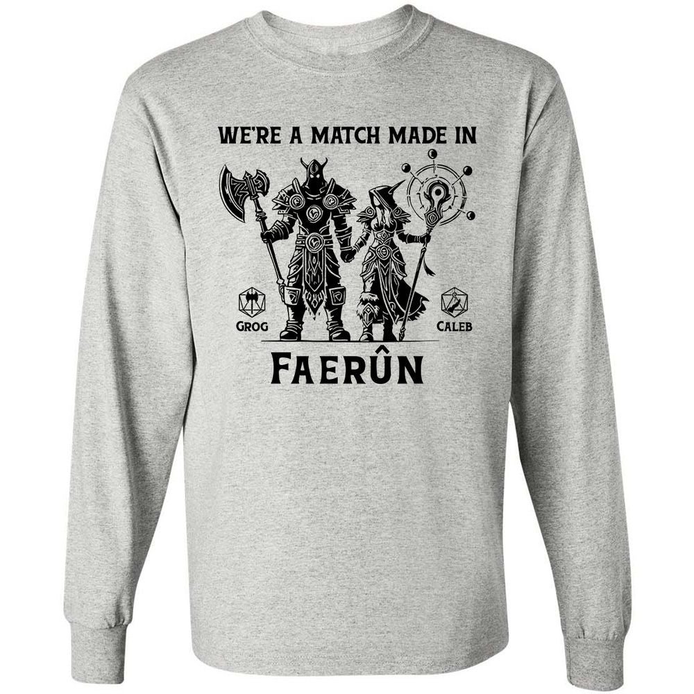 Custom DnD Class Couple Long Sleeve T-Shirt - Ash - 5