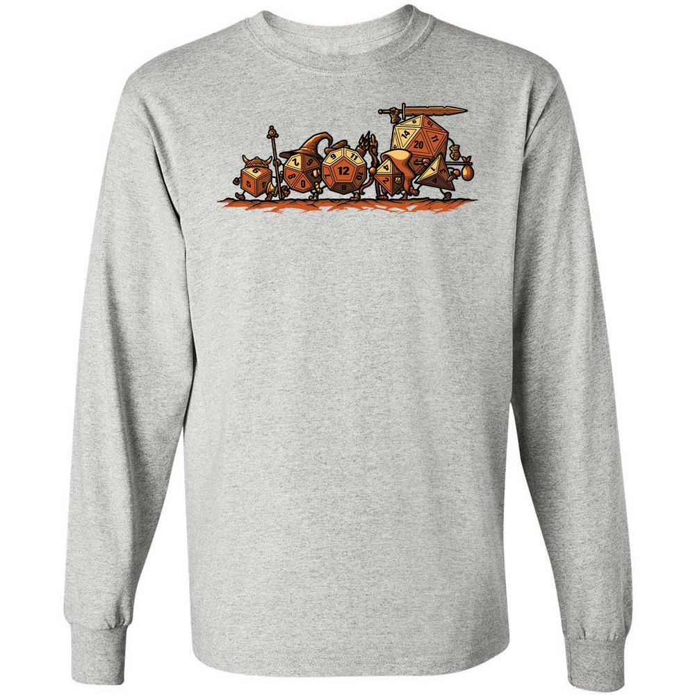 Fellowship Of The Dices Long Sleeve T-Shirt - Ash - 5