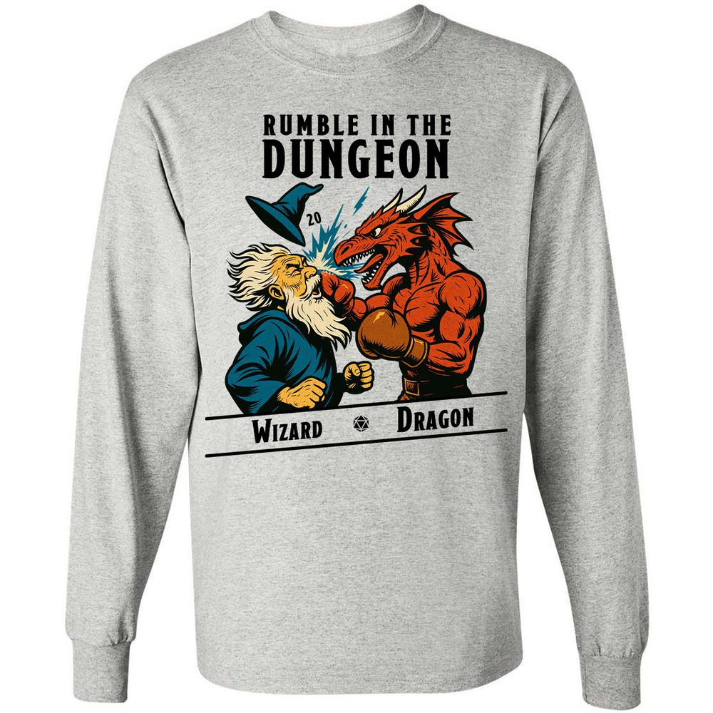 Rumble in the Dungeon Long Sleeve T-Shirt - Ash - 5