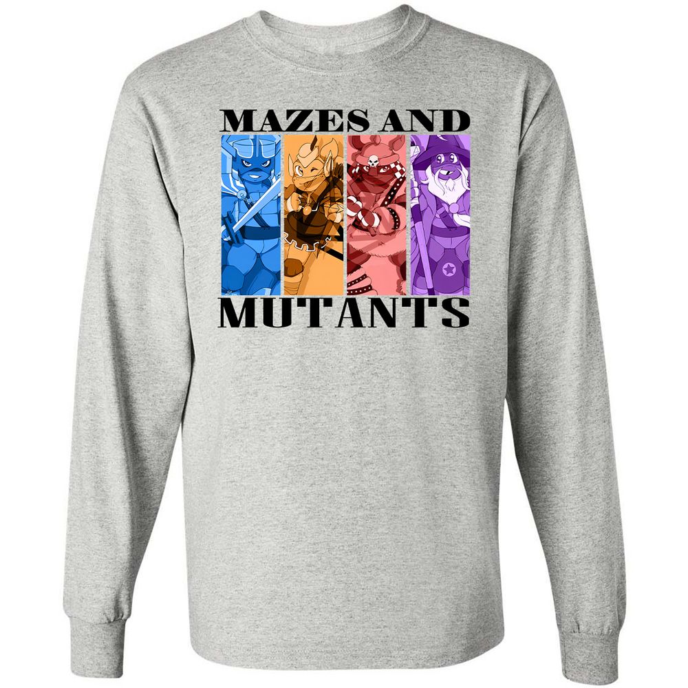 Mazes & Mutants Long Sleeve T-Shirt - Ash - 5