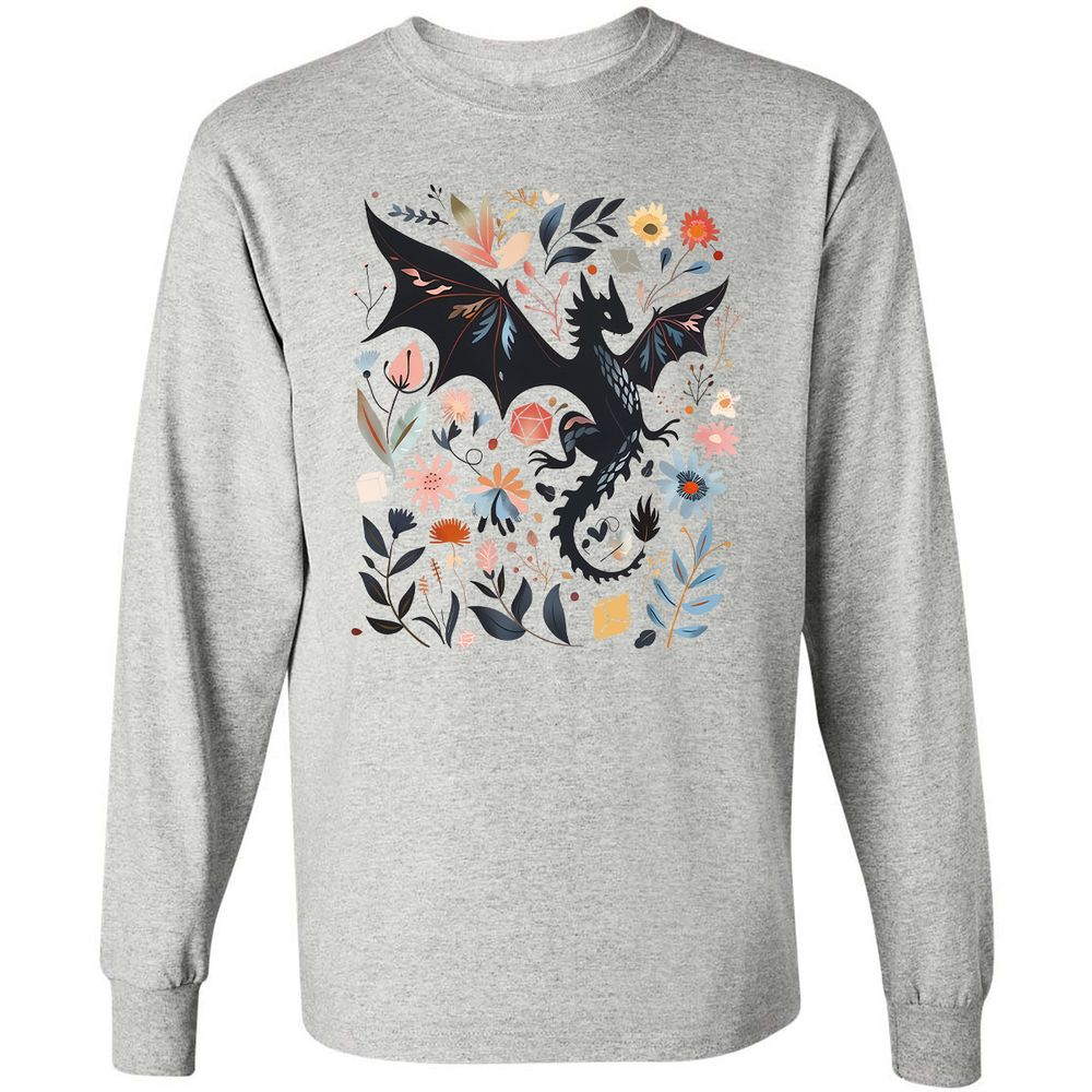 Floral DnD Dragon - Ash - 5