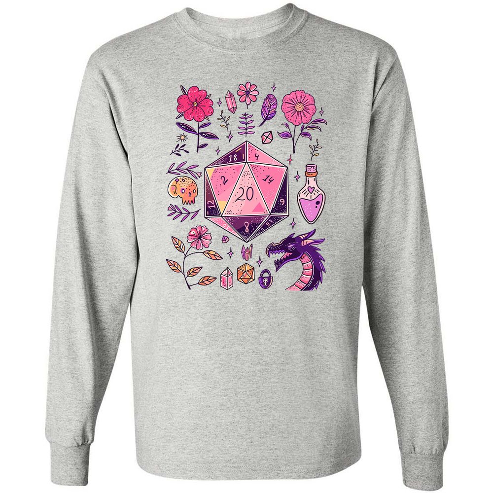 Mystic D20 Floral Dice Art - Ash - 5