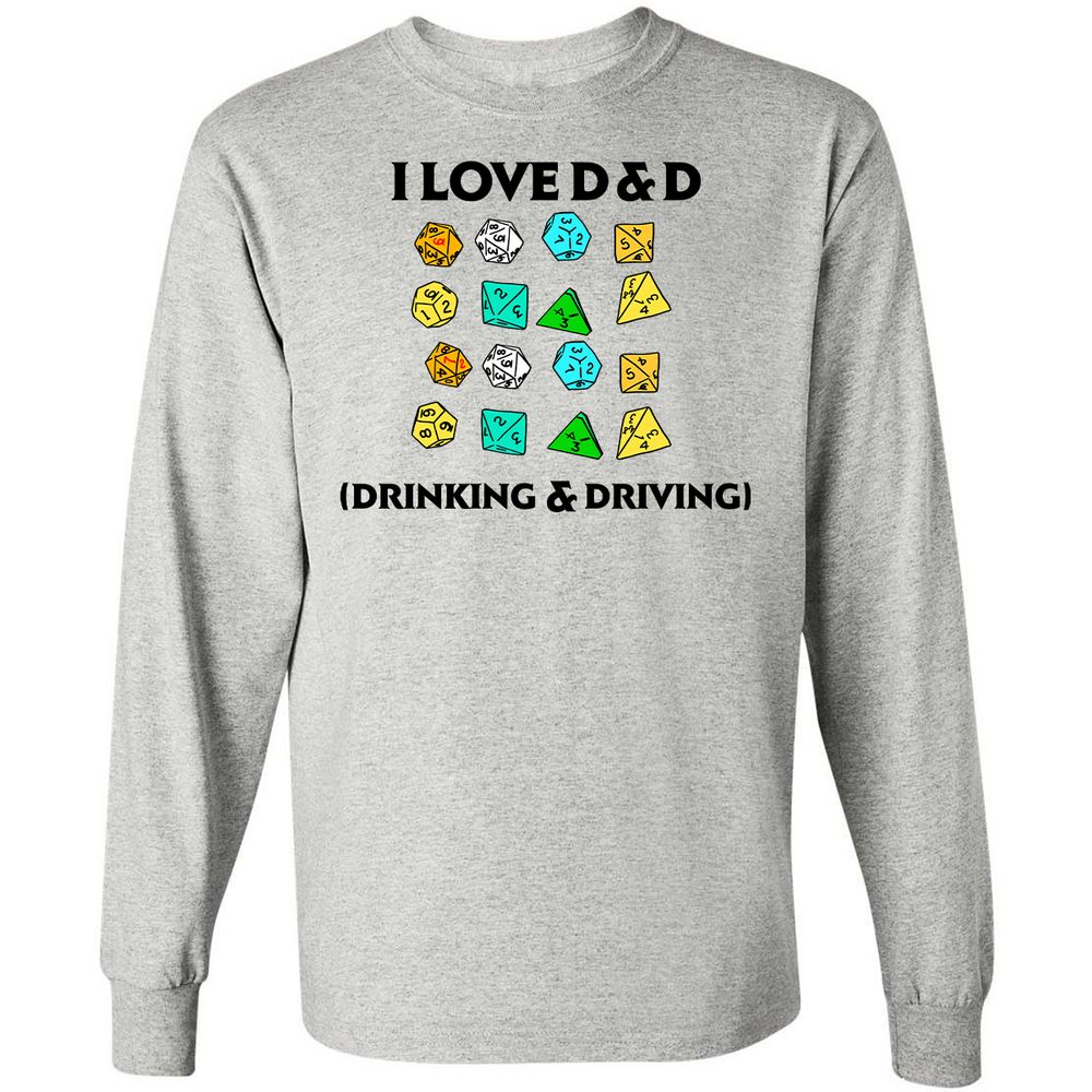 Drinking & Driving Long Sleeve T-Shirt - Ash - 5