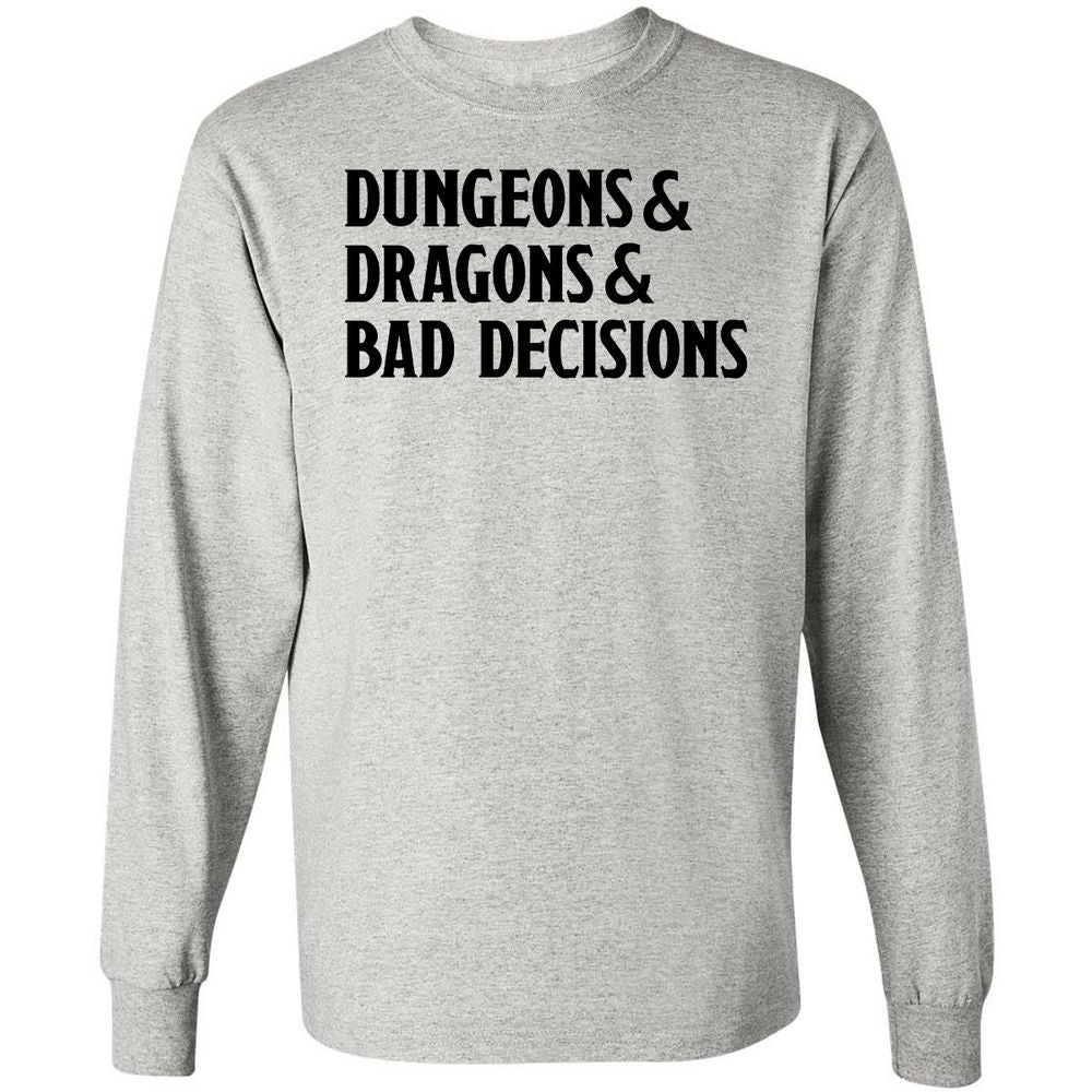 Bad Decisions Long Sleeve T-Shirt - Ash - 5