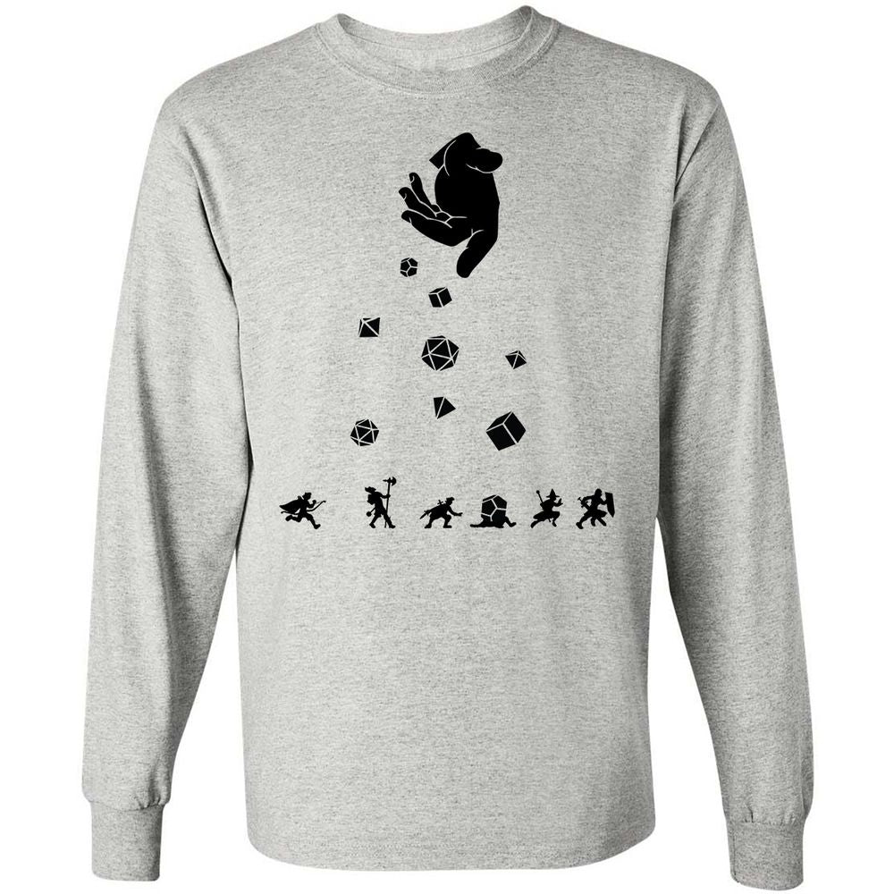 Rocks Fall, Everyone Dice Long Sleeve T-Shirt - Ash - 5
