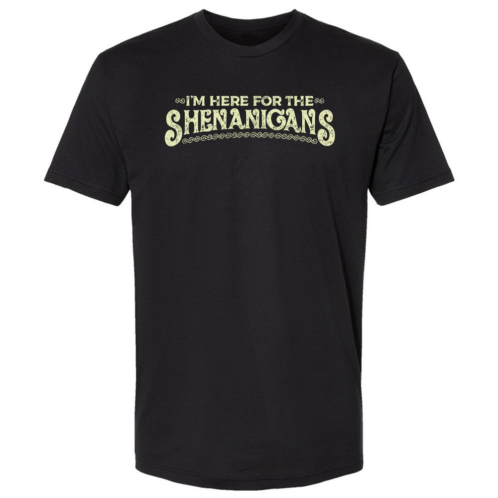 Here For The Shenanigans Premium Unisex T-Shirt - Black - 5