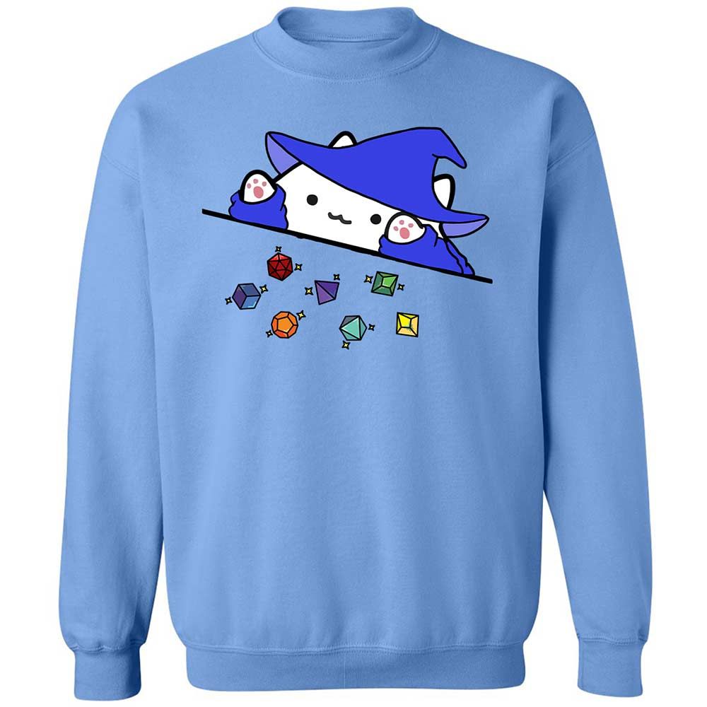 Cat Throws Dices Classic Unisex Sweatshirt - Carolina Blue - 5