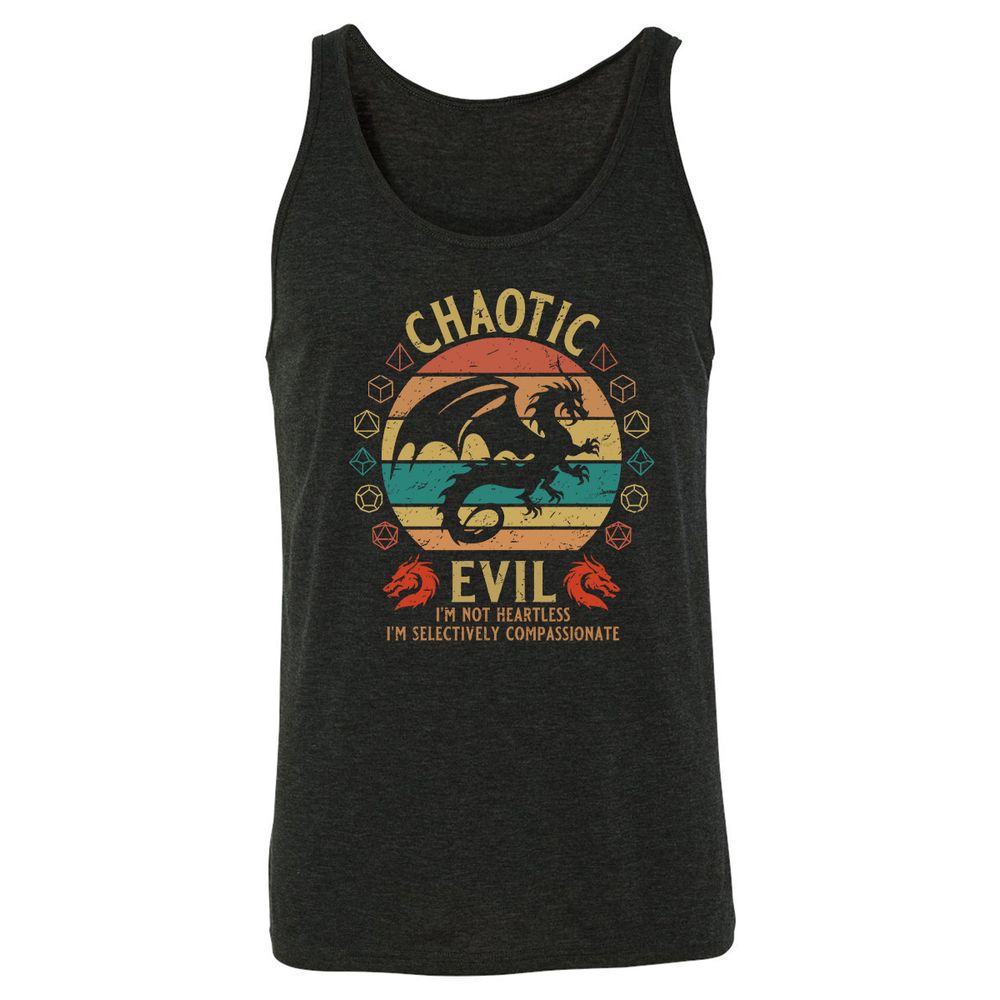 Chaotic Evil Unisex Jersey Tank - Charcoal Black Triblend - 5