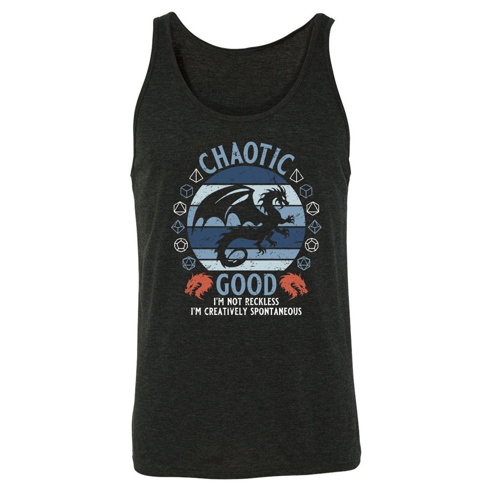 Chaotic Good 2 Unisex Jersey Tank - Charcoal Black Triblend - 5