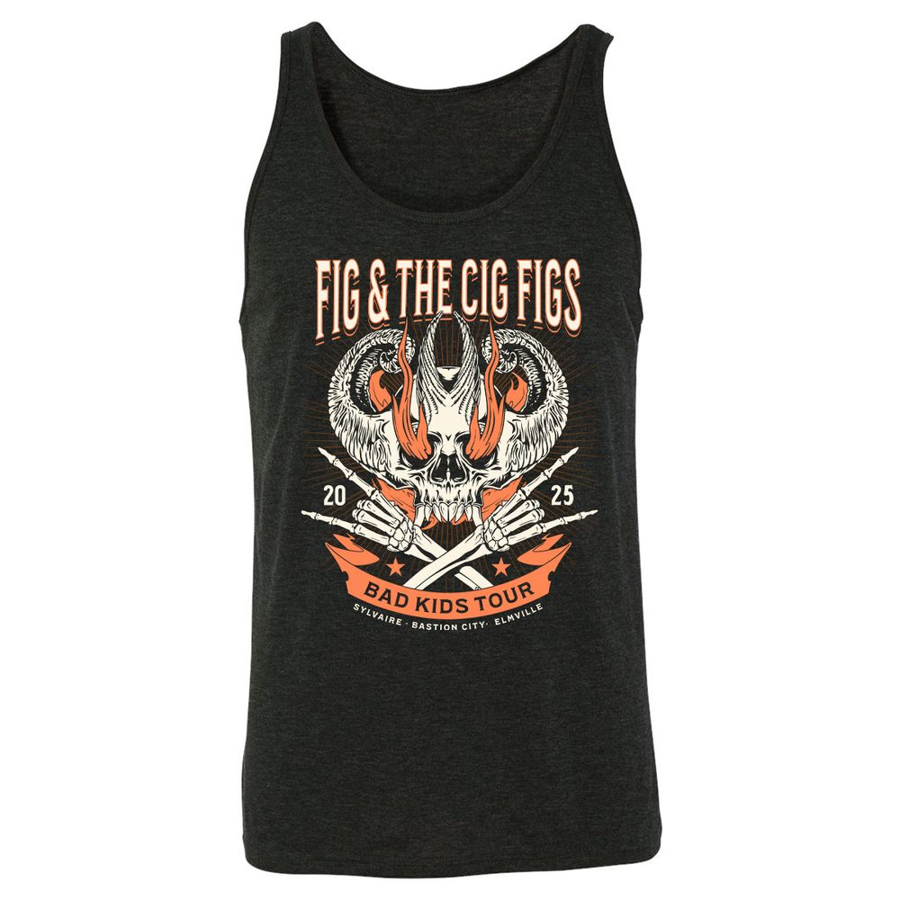 Fig and the Cig Figs, Dimension 20 Unisex Jersey Tank - Charcoal Black Triblend - 5