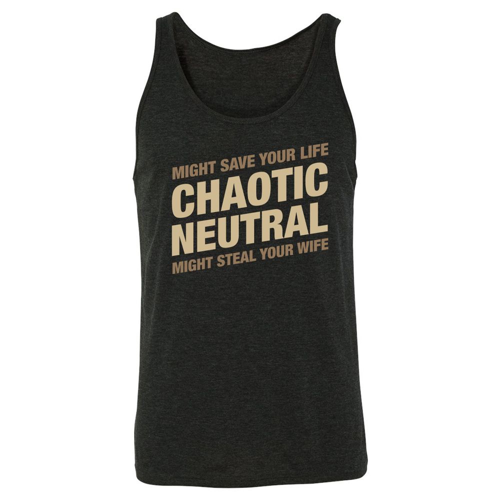 Might Save Your Life Might Steal Your Wife Unisex Jersey Tank - Charcoal Black Triblend - 5