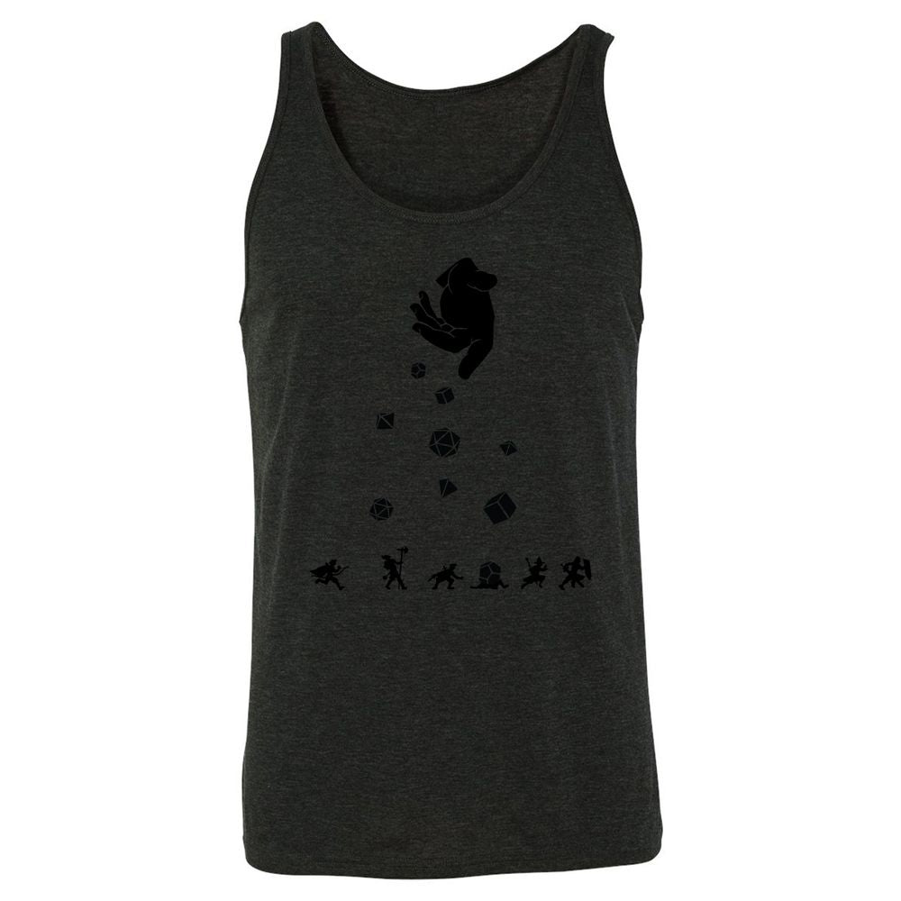 Rocks Fall, Everyone Dice Unisex Jersey Tank - Charcoal Black Triblend - 5