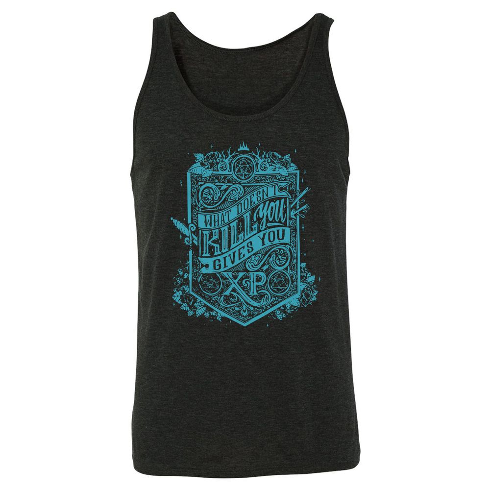 What Doesn't Kill You Gives You XP Unisex Jersey Tank - Charcoal Black Triblend - 5