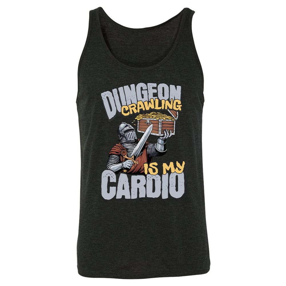 Dungeon Crawling Is My Cardio Unisex Jersey Tank - Charcoal Black Triblend - 5