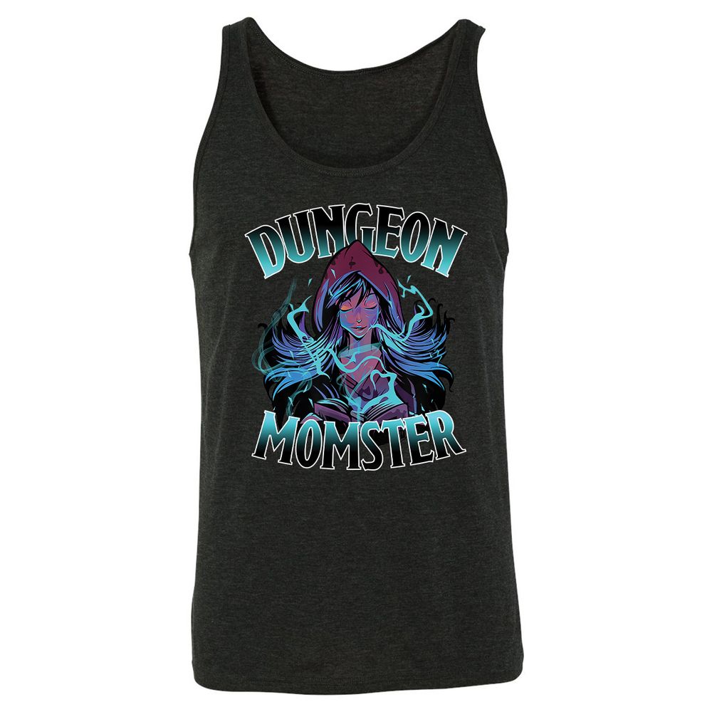 Dungeon Momster Unisex Jersey Tank - Charcoal Black Triblend - 5