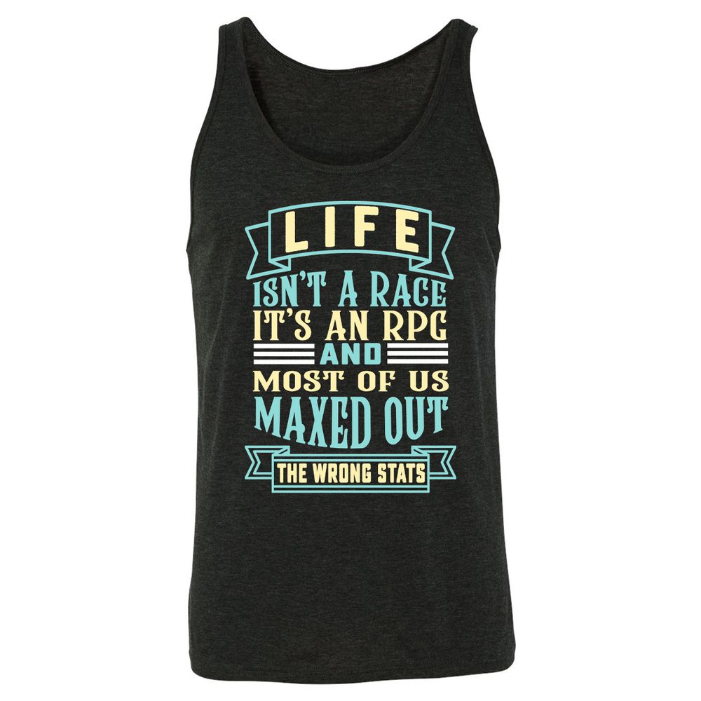 Life Is A RPG Unisex Jersey Tank - Charcoal Black Triblend - 5