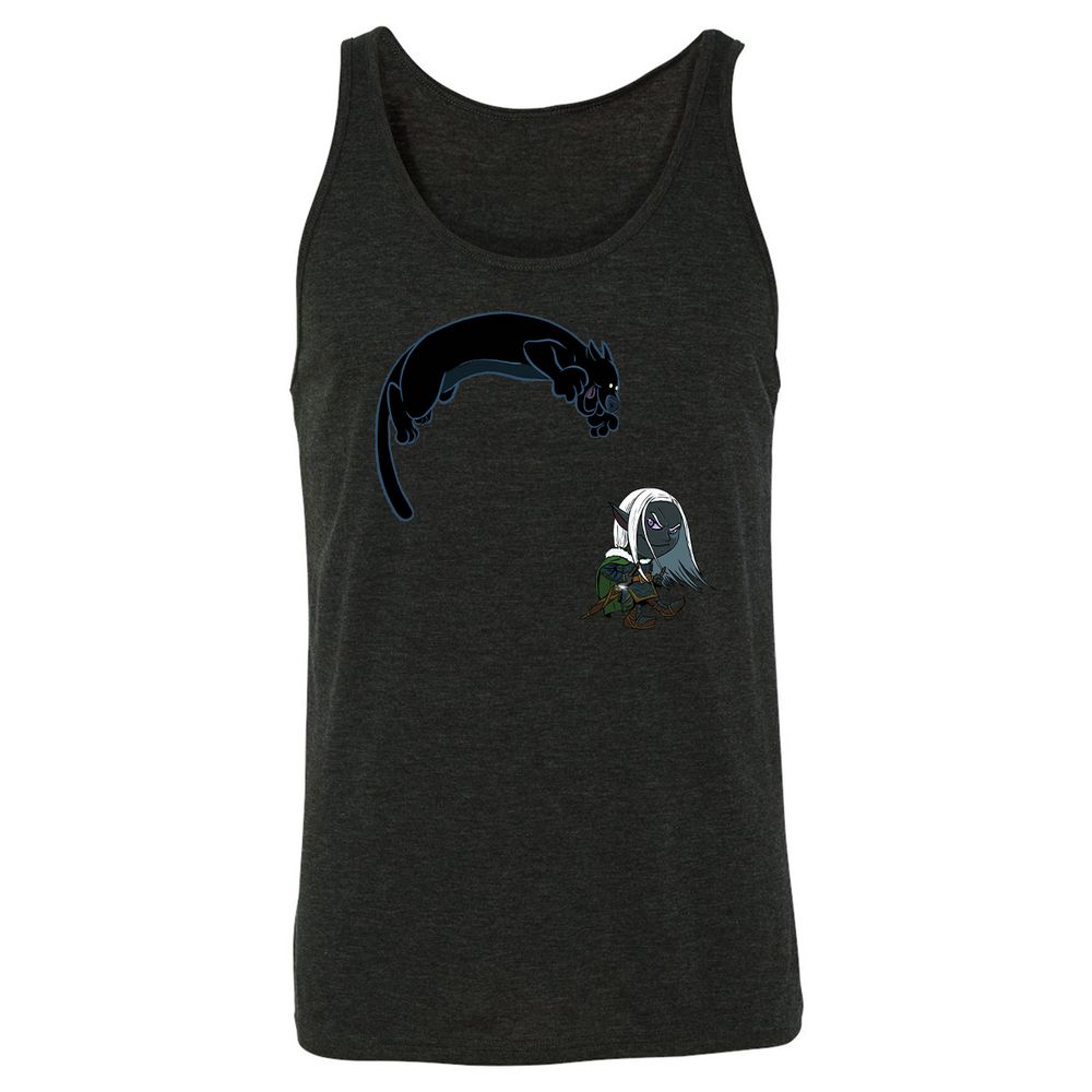 Drizzt And Guenhwyvar Unisex Jersey Tank - Charcoal Black Triblend - 5