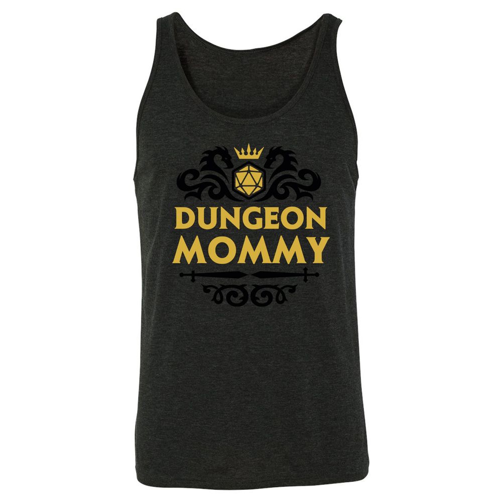 Dungeon Mommy Unisex Jersey Tank - Charcoal Black Triblend - 5