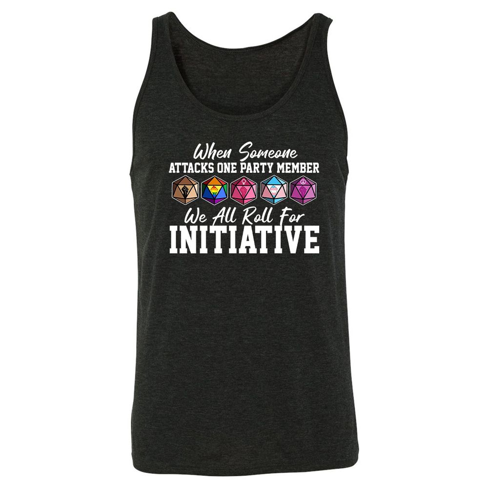 LGBT Roll For Initiative Unisex Jersey Tank - Charcoal Black Triblend - 5