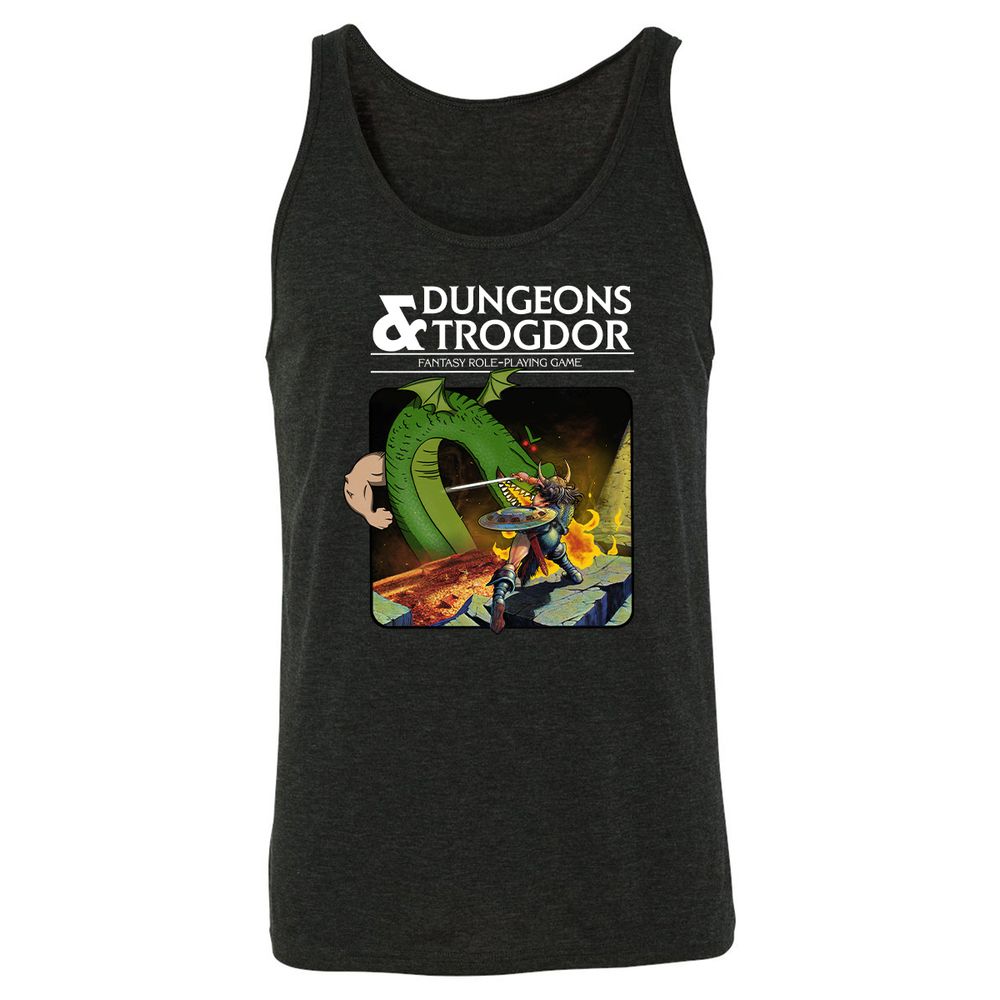 Trogdor Unisex Jersey Tank - Charcoal Black Triblend - 5