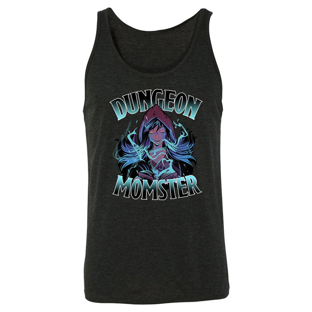Dungeon Momster Unisex Jersey Tank - Charcoal Black Triblend - 5
