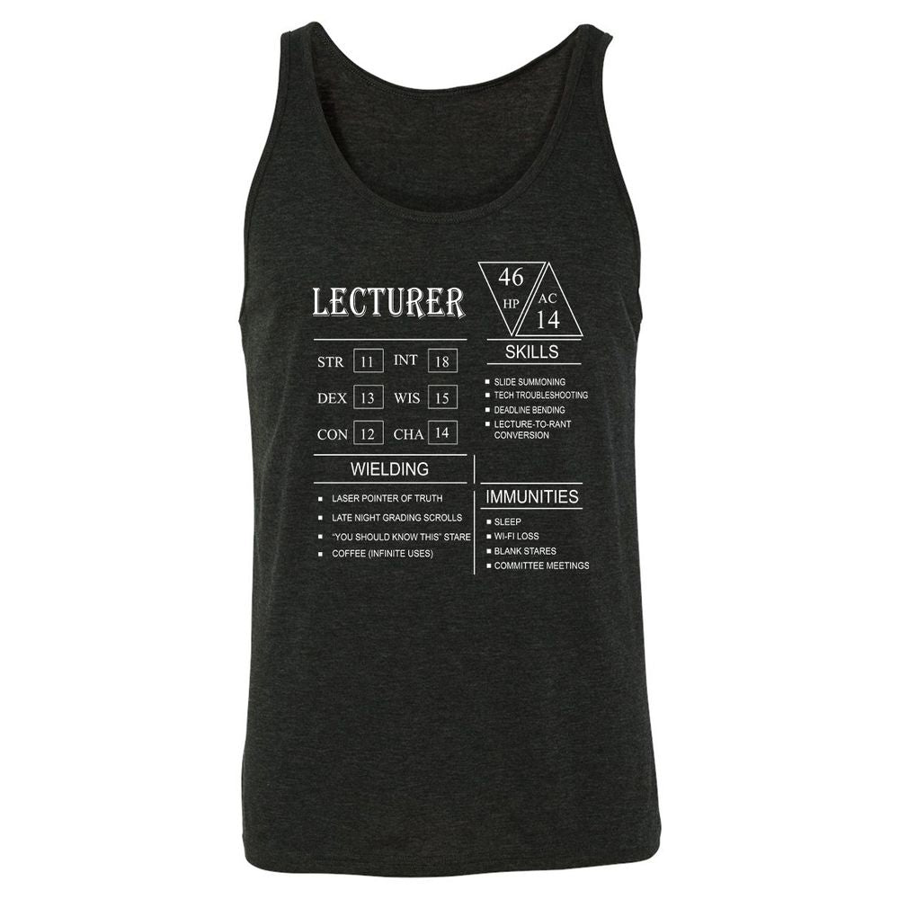 Lecturer New Unisex Jersey Tank - Charcoal Black Triblend - 5