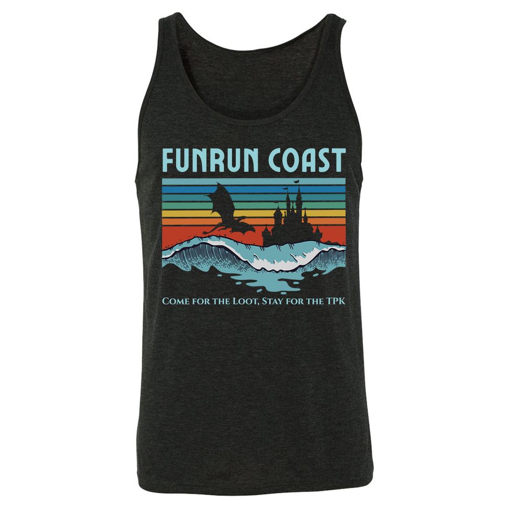FUNRUN COAST Unisex Jersey Tank - Charcoal Black Triblend - 5
