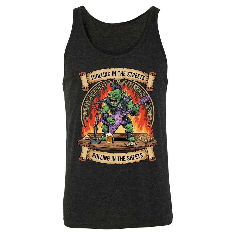 Trolling in the Streets Unisex Jersey Tank - Charcoal Black Triblend - 5