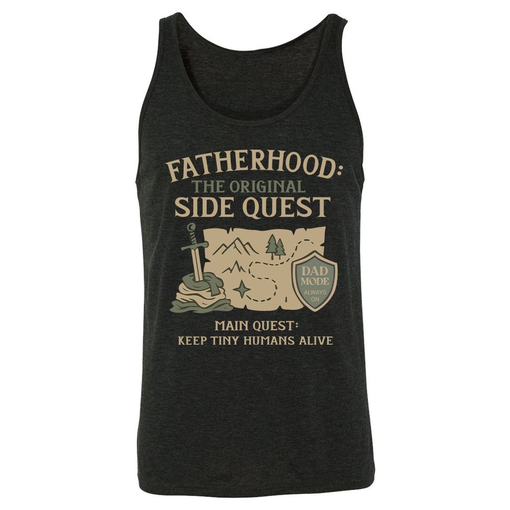 Fatherhood The Original Side Quest Unisex Jersey Tank - Charcoal Black Triblend - 5