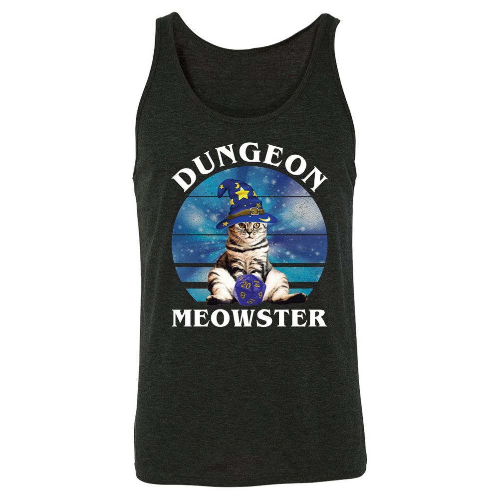 Dungeon Meowster Vintage Unisex Jersey Tank - Charcoal Black Triblend - 5