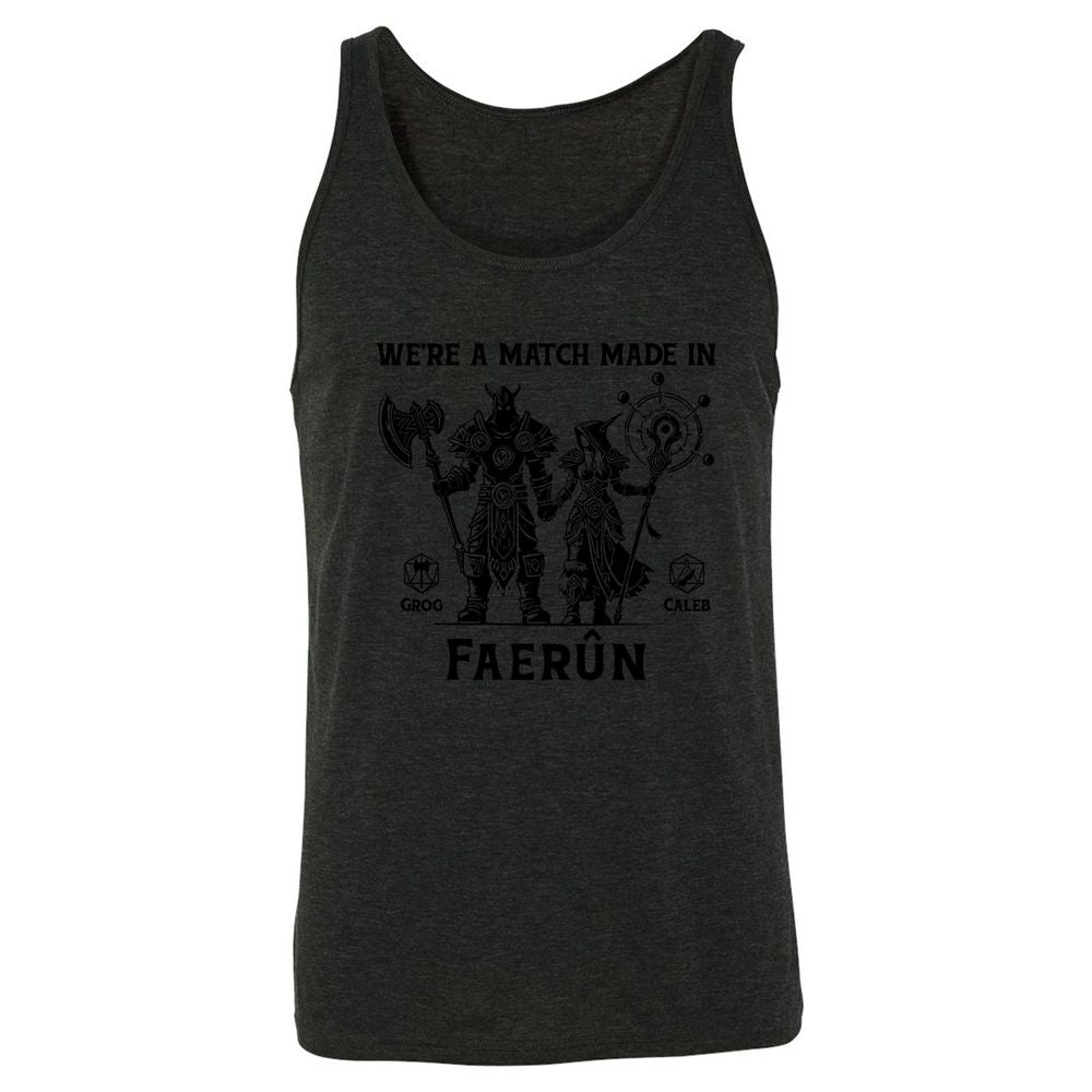 Custom DnD Class Couple Unisex Jersey Tank - Charcoal Black Triblend - 5