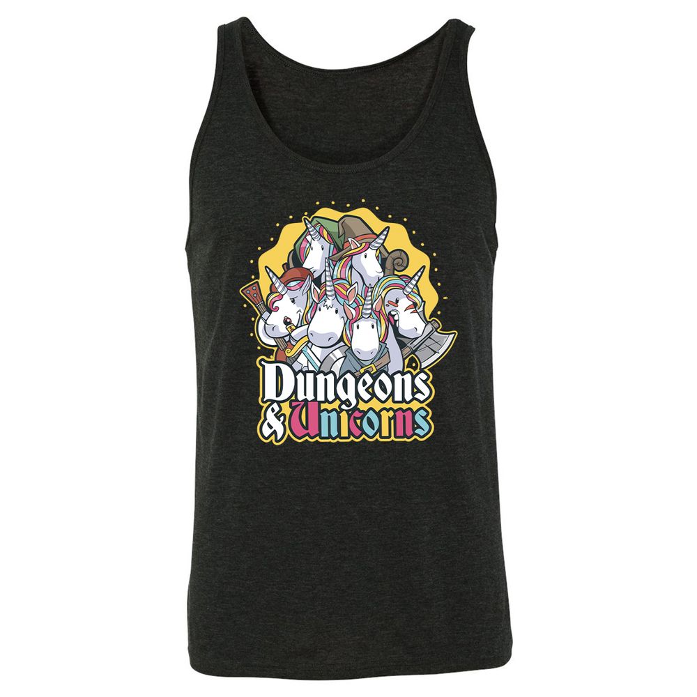 Dungeons And Unicorns Unisex Jersey Tank - Charcoal Black Triblend - 5