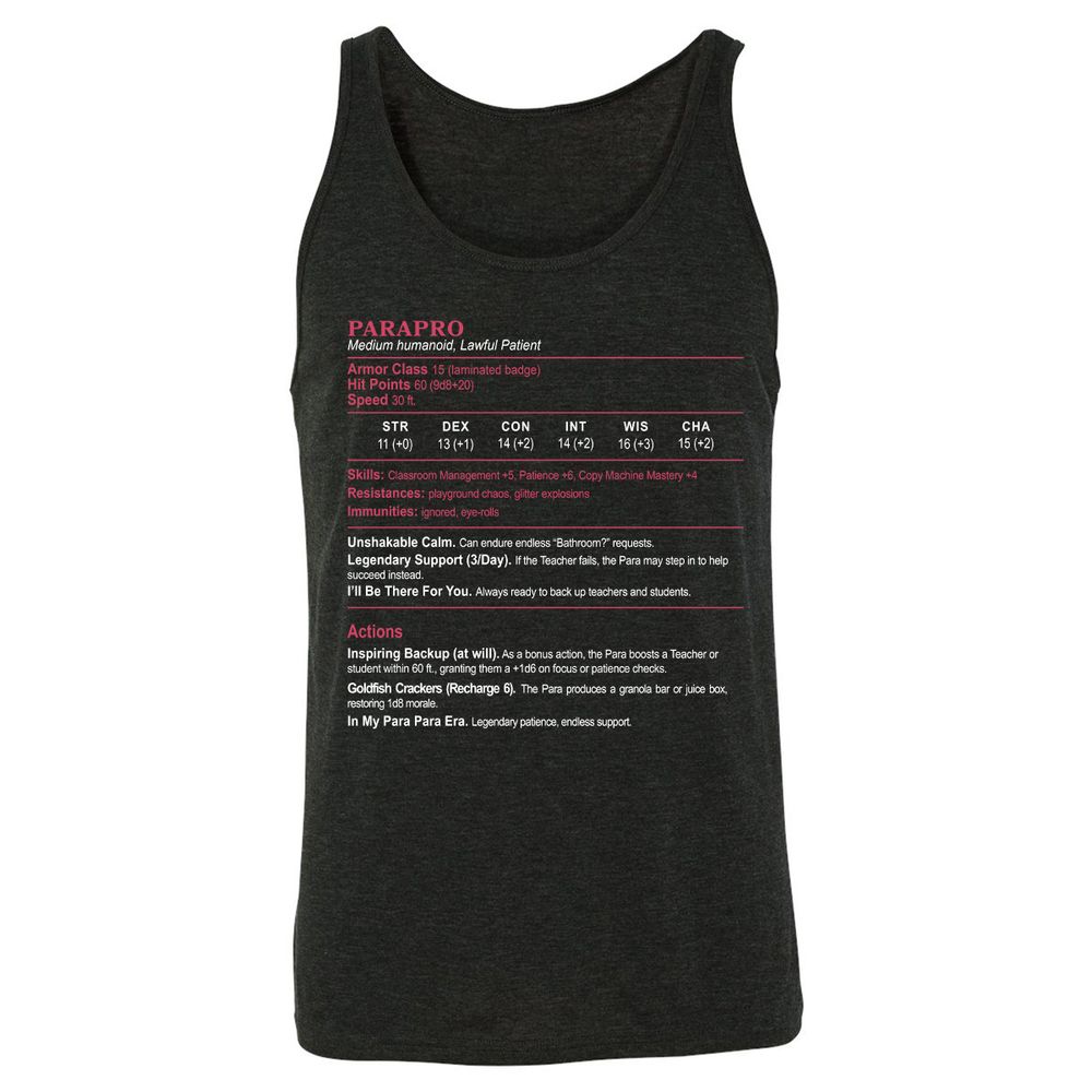 para Unisex Jersey Tank - Charcoal Black Triblend - 5