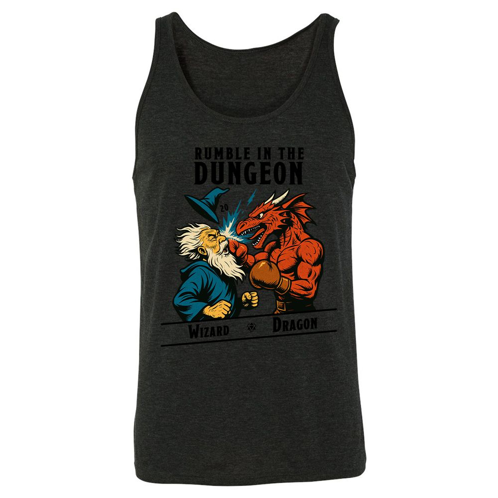 Rumble in the Dungeon Unisex Jersey Tank - Charcoal Black Triblend - 5