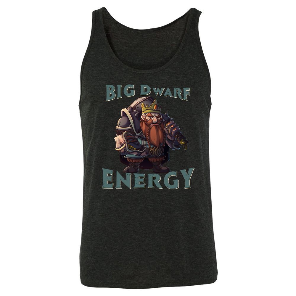 Big Dwarf Energy Unisex Jersey Tank - Charcoal Black Triblend - 5