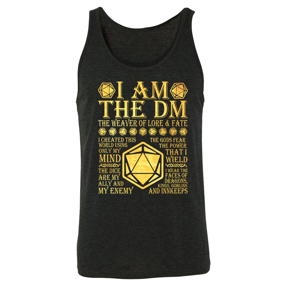 I Am The DM Unisex Jersey Tank - Charcoal Black Triblend - 5