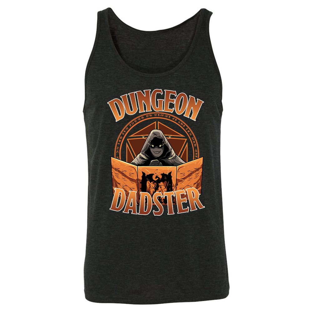 Dungeon Dadster Unisex Jersey Tank - Charcoal Black Triblend - 5