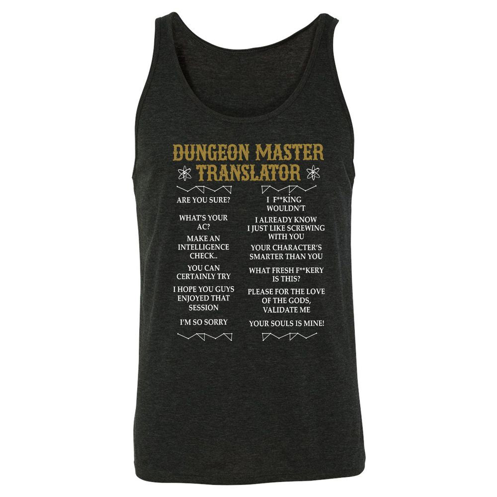 Dungeon Master Translator Unisex Jersey Tank - Charcoal Black Triblend - 5