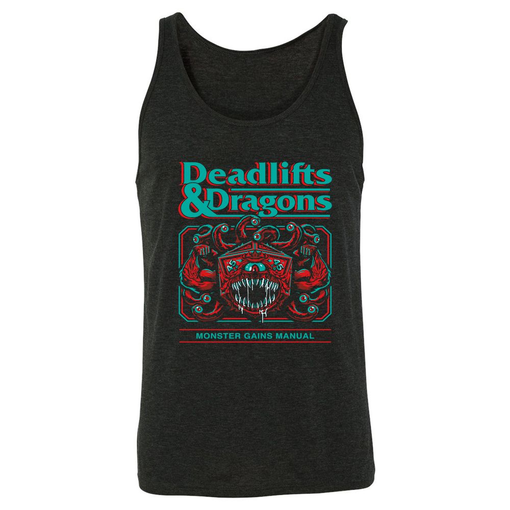 Deadlifts & Dragons Beholder - Charcoal Black Triblend - 5