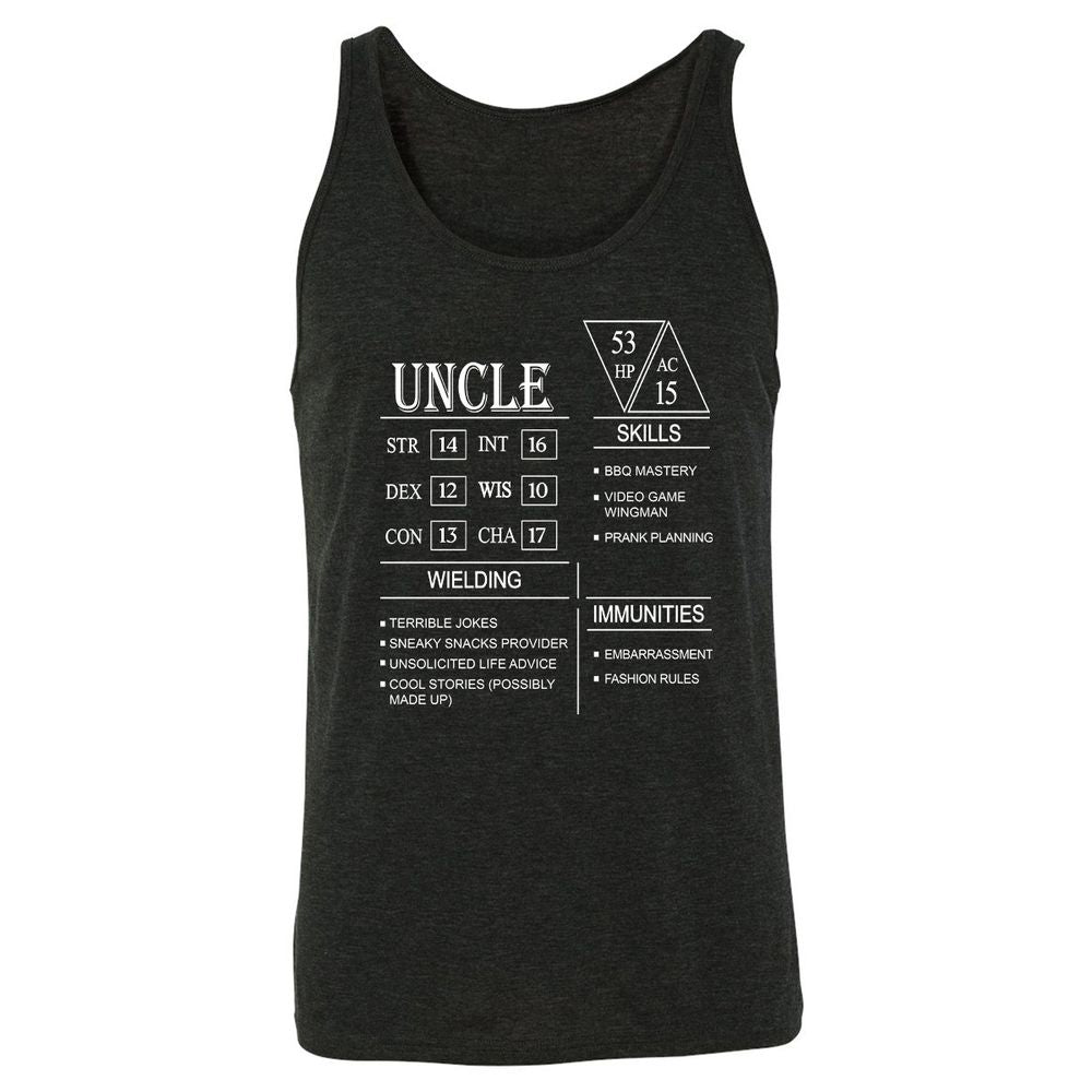 Uncle Stats Unisex Jersey Tank - Charcoal Black Triblend - 5