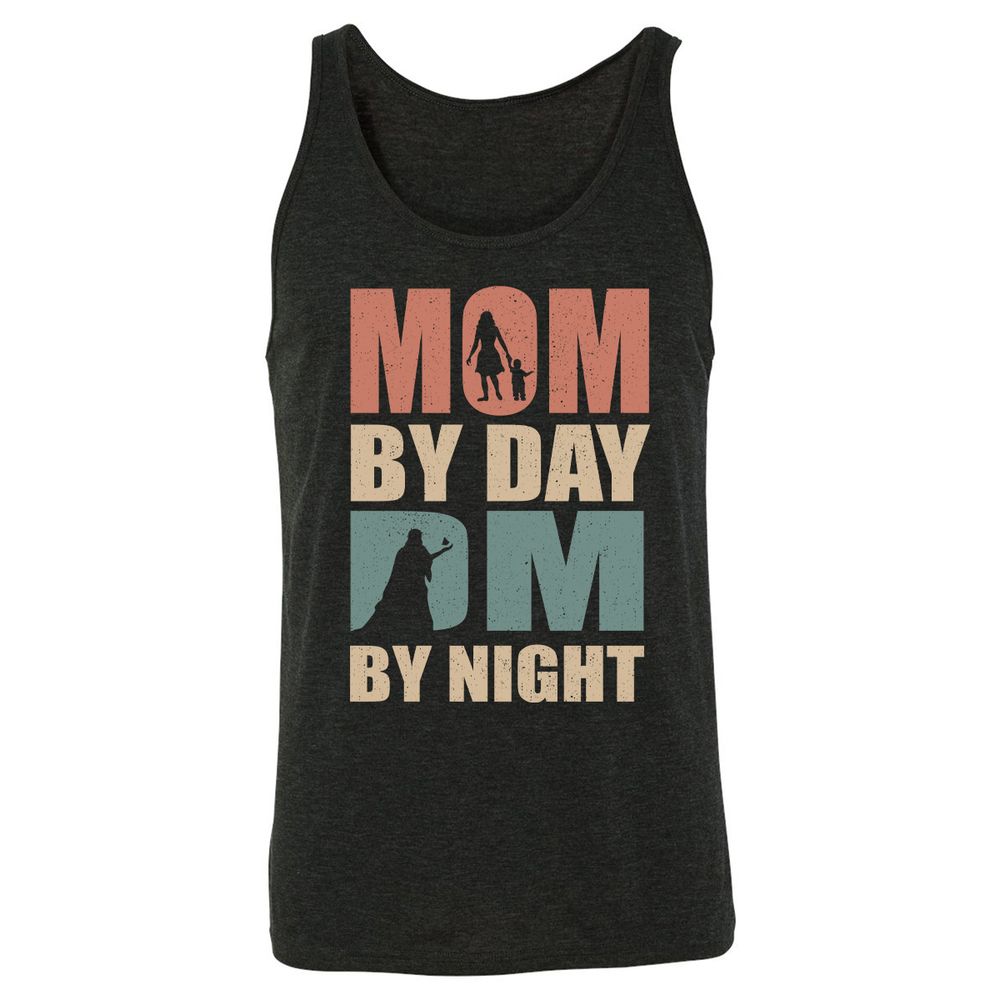 Mom By Day DM By Night Unisex Jersey Tank - Charcoal Black Triblend - 5