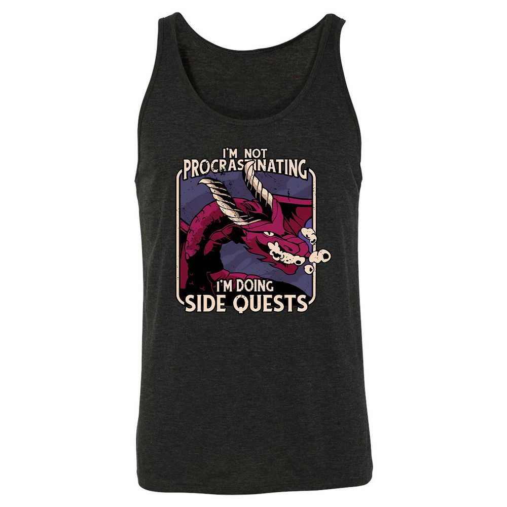 Doing Side Quests Unisex Jersey Tank - Charcoal Black Triblend - 5