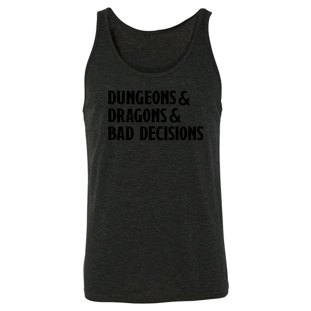 Bad Decisions Unisex Jersey Tank - Charcoal Black Triblend - 5
